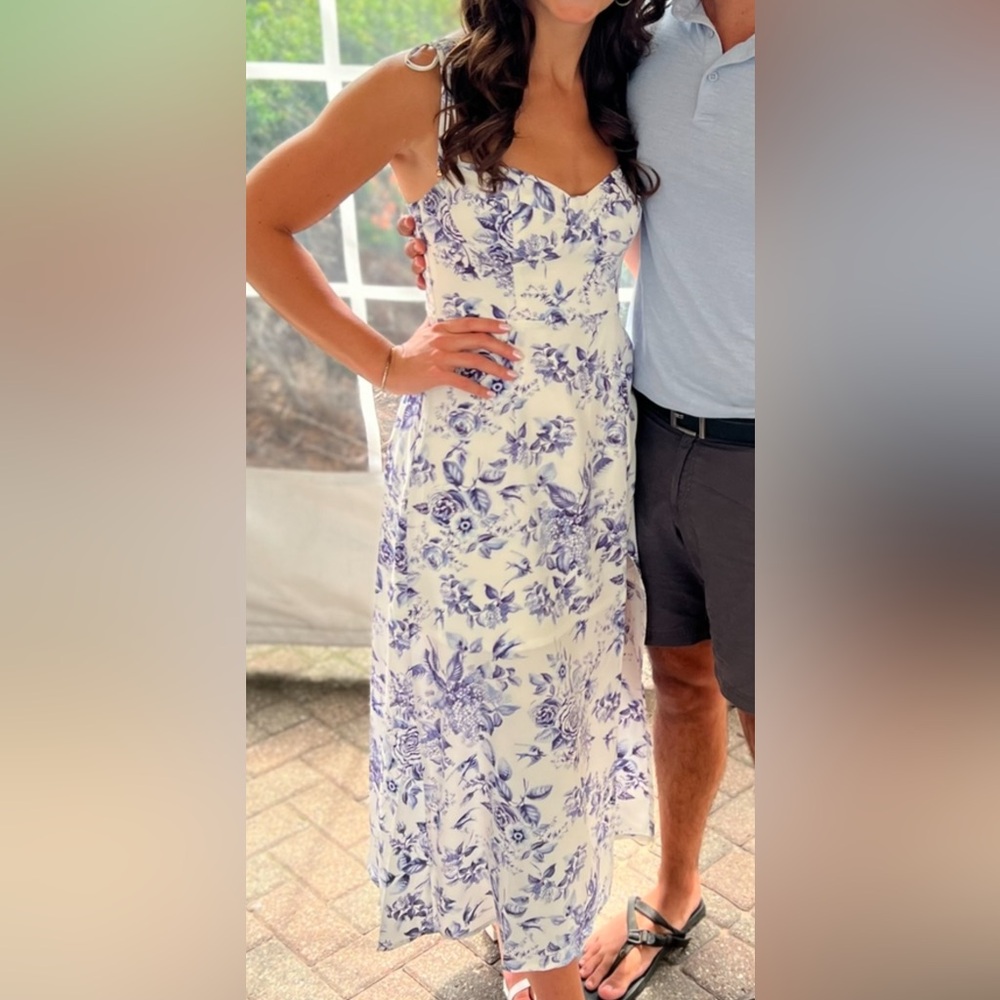 Petal & Pup White and Blue Floral Maxi Dress
